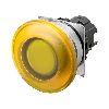 Bp champignon Ø40mm alterné jaune transparent lumineux (métal brossé)