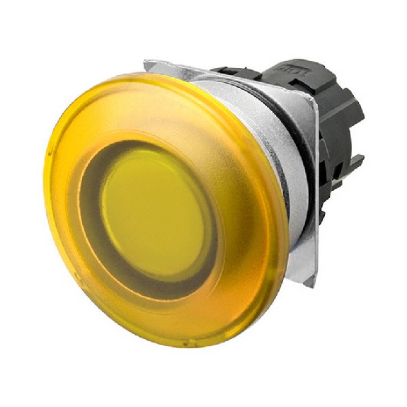 Bp champignon Ø40mm alterné jaune transparent lumineux (métal brossé)-Lire la description