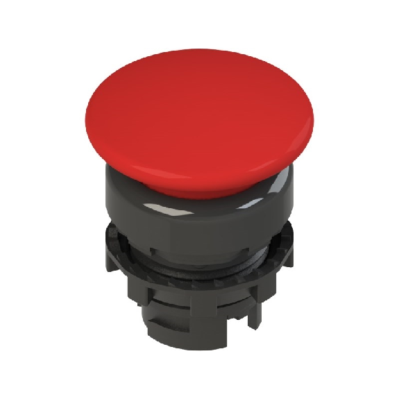 Bouton "coup de poing" Ø36mm à accrochage, rouge (noir) - E2 1PU1F3410-Lire la description