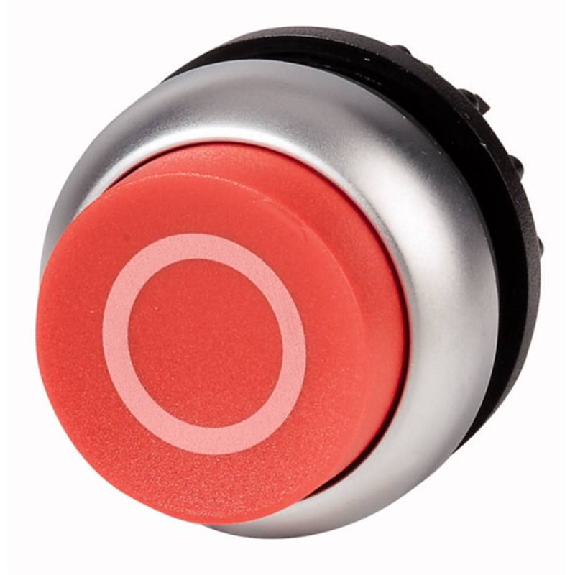 Bouton-poussoir, saillant, rouge 0, à rappel-Lire la description