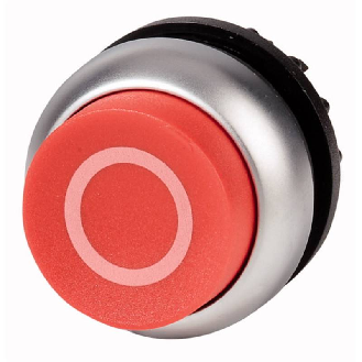 Bouton-poussoir, saillant, rouge 0, à rappel-Lire la description