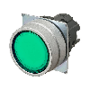 Bp Ø22mm plat momentané vert transparent lumineux (métal brossé)