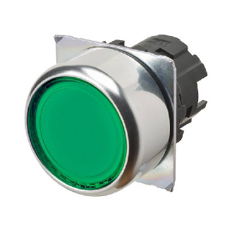 Bp Ø22mm plat momentané vert transparent lumineux-Lire la description