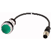 Bp lumineux à rappel; vert; 24 V; 1 NO; M12A+câble 1m