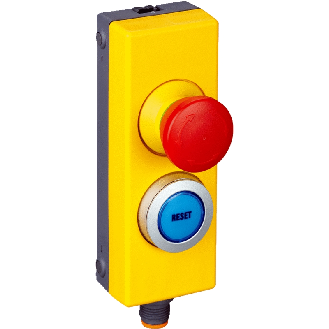 Bouton-poussoir d'arrêt d'urgence M12, 2NF+1NO-Lire la description