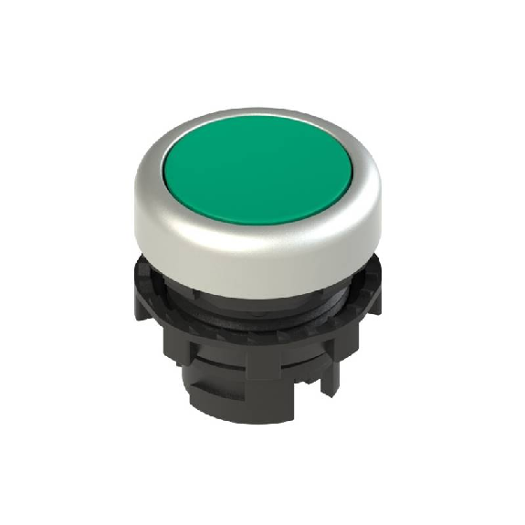 Bp Ø20mm lumineux affleurant, vert (chromé)-Lire la description