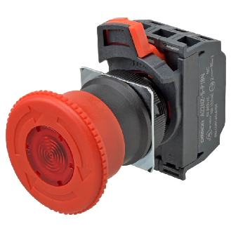Bt arrêt d'urgence tête Ø40mm, 2NF (1NF + 1NF), push-in-Lire la description