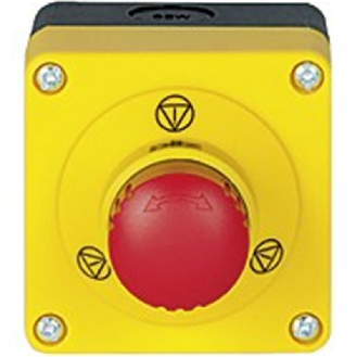 Bouton d'arrêt d'urgence sur boitier 2NF+1NO-Lire la description
