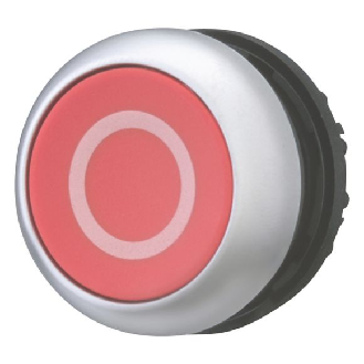 Bouton-poussoir, plat, rouge "0", à rappel-Lire la description