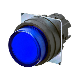 Bp Ø22mm dépassant alterné bleu transparent lumineux (noir)-Lire la description