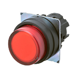 Bp Ø22mm dépassant momentané rouge transparent lumineux (noir)-Lire la description