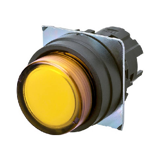 Bp Ø22mm dépassant momentané jaune transparent lumineux (noir)-Lire la description