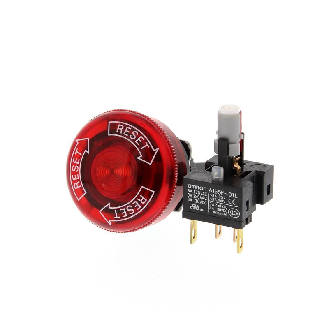 Bouton arrêt urgence Ø30mm lumineux 24Vdc DPST-NF-Lire la description