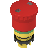 Bouton arrêt d'urg. Ø40mm déver. push-pull à visu. verte IP67/69K