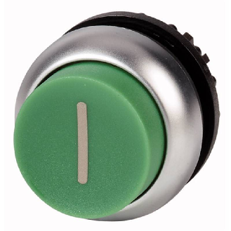 Bouton-poussoir, saillant, vert I, à rappel-Lire la description