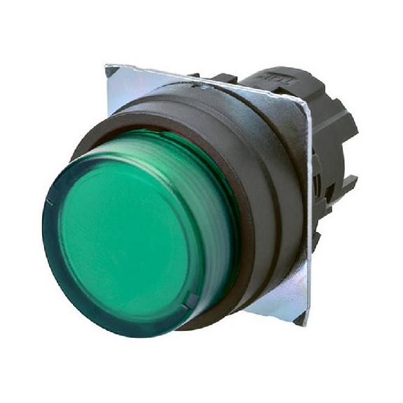 Bp Ø22mm dépassant alterné vert transparent lumineux (noir)-Lire la description