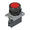 Complet: Bp rouge affleurant, adapt. de fixation et contacts 1NF