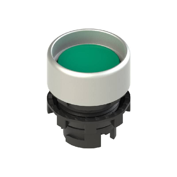 Bouton-poussoir lumineux encastré, vert (chromé)-Lire la description
