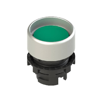 Bouton-poussoir lumineux encastré, vert (chromé)-Lire la description