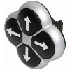 Bouton-poussoir 4 positions, noir/gris, à rappel, titan