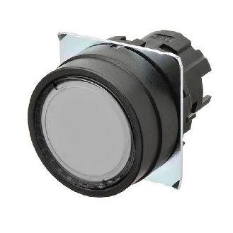 Bp Ø22mm plat momentané blanc transparent lumineux (noir)-Lire la description
