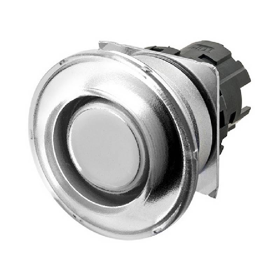 Bp champignon Ø40mm alterné blanc transparent lumineux (métal brossé)-Lire la description