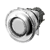 Bp champignon Ø40mm alterné blanc transparent lumineux (métal brossé)