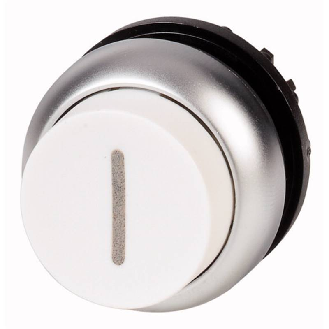 Bouton-poussoir, saillant, blanc I, à rappel-Lire la description