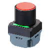 Bouton poussoir avec garde sans fil, Ø34,4mm, 3MHz, rouge-noir