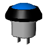 Bouton-poussoir, bouton bleu - 1NO