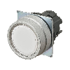Bp Ø22mm plat momentané blanc transparent lumineux (métal brossé)