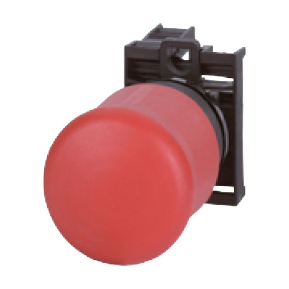 Bouton d'arrêt d'urgence/ARRET, RMQ-Titan, Type « coup de poing », 38 mm, non lumineux, Déverrouillage par traction, 1 O, rouge (RAL 3000), allumée en jaune-Lire la description