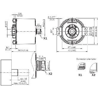 Codeur inc. Ø60mm Axe creux 15mm0 4096i/t 10-32V TTL/RS422 M23 12P-Lire la description
