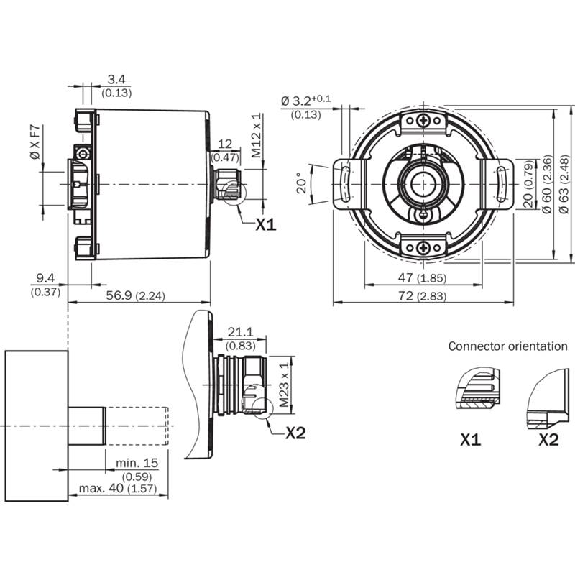 Codeur inc. Ø60mm Axe creux 15mm0 4096i/t 10-32V TTL/RS422 M23 12P Codeur inc. Ø60mm Axe creux 15mm0 4096i/t 10-32V TTL/RS422 M23 12P-Lire la description