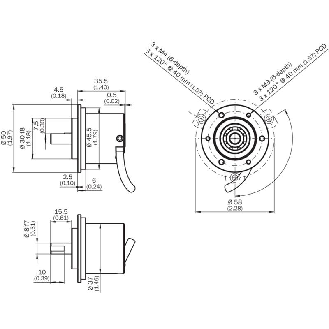 Codeur inc. Ø50mm Axe plein 8mm 01000i/t 7-30Vdc HTL/PushPull C3m-Lire la description