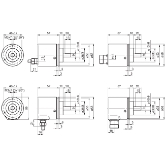 Codeur abs. RS485 multitour Ø58mm Axe 6mm 10-30Vdc IP65-Lire la description