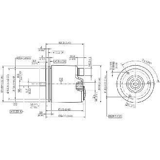 Codeur abs. multitours Ø60mm Axe plein 06mm EtherCAT 262144x4096-Lire la description