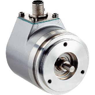 Codeur abs. multitours Axe plein 06mm 19-33V 10485x64 4-20mA M12 5P-Lire la description