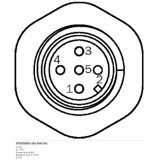Codeur abs. multitours Axe plein 06mm 19-33V 10485x64 4-20mA M12 5P-Lire la description