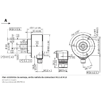Codeur abs. monotour Ø60mm Axe plein 10mm SSI 8.192 (13 bit) M23 12P-Lire la description