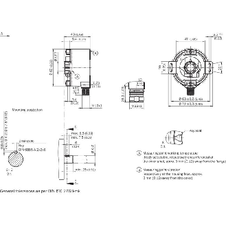 Codeur inc. de sécurité Axe trav. 15mm 1024i/t 5-32Vdc SinCos-Lire la description