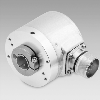 Codeur abs. multitour Ø58mm Axe creux 15mm 10-30V SSI Gray M23 12P-Lire la description