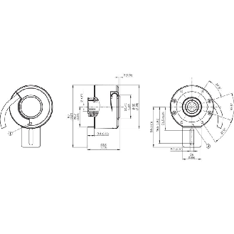 Codeur inc. Ø60mm Axe creux 15mm 1024i/t 10-27V HTL/Push pull C0.5m-Lire la description