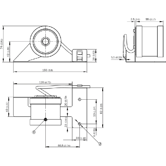 Codeur à roue mesureuse 200mm, 10i/t, 5Vdc, TTL/RS422-Lire la description
