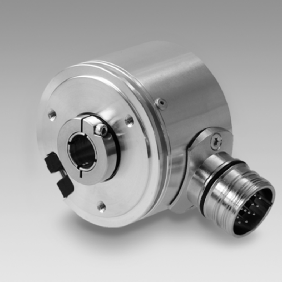 Codeur inc. Ø58mm Axe trav. 12mm 320000i/t PROG 5Vdc TTL câble 2m-Lire la description