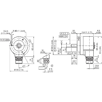 Codeur abs. monotour Ø60mm Axe plein 10mm SSI 8.192 (13 bit) C5m IP65-Lire la description