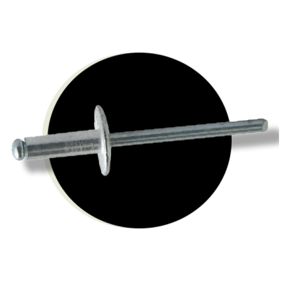 Rivet Aluminium Tige Acier Tête Large 4.8X10 Noir-Leggi tutto