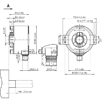 Codeur abs. multitours feedback moteur Axe trav. 12mm-Lire la description