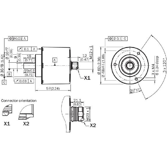 Codeur inc. Ø60mm Axe plein 10mm 10000i/t PROG 5-32V TTL/HTL M23 12P Codeur inc. Ø60mm Axe plein 10mm 10000i/t PROG 5-32V TTL/HTL M23 12P-Lire la description
