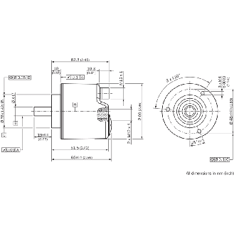 Codeur abs. monotour Ø60mm Axe plein 10mm EtherNet/IP-Lire la description